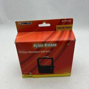 PORELON 11510 Nylon Ribbon 6 Pack 11510 Black Printer Ribbon Non-OEM Compatible